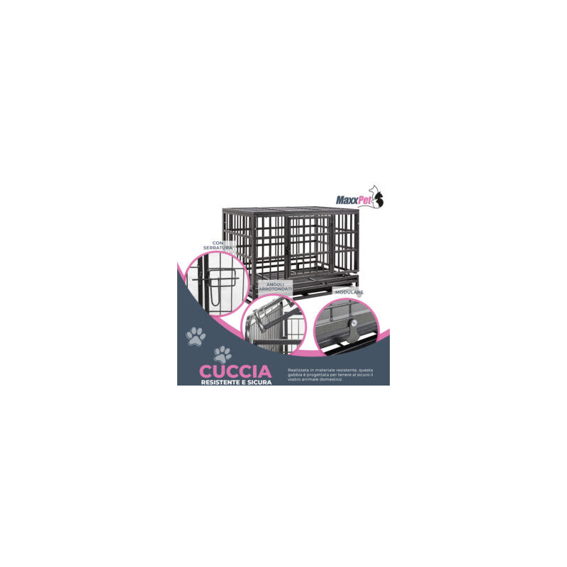 Gabbia Per Cani Pieghevole Nero - Trasportino 94x59x75cm Con 2 Porte E Plaid Morbido Per Interni Ed Esterni - Foto 7