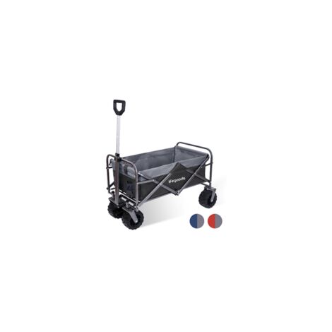 Maxx Carrello Spiaggia - Carrello Pieghevole - Carrellino da Spiaggia - 90x50x55 cm - Carrello Portatutto - Carrello da Mare, Giardino e Campeggio - Colore Nero