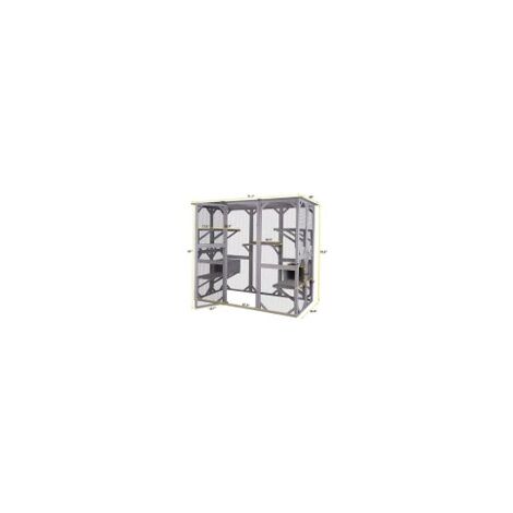 MaxxPet Tiragraffi A 4 Piani Per Gatti – 3 Posti Letto, Casa Gioco Con Giocattoli, 40x30x77 Cm, Colore Grigio, Stabile E Resistente