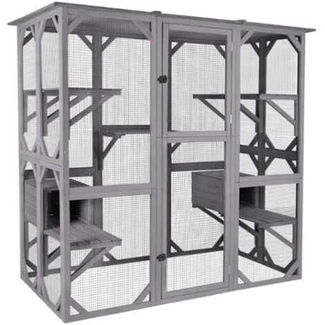 MaxxPet Grande gabbia per gatti - Gattini - Voliera per gatti - 181x70x180 cm