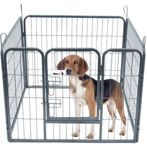 Box Per Cani Taglia Grande PawHut | Recinto Modulabile 6 Pannelli | 164x83x100 Cm Nero - Foto 9