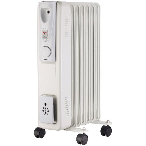 MaxxHome Radiatore ad Olio Elettrico – 7 Elementi, Meno Consumo Energetico, Protezione Contro il Surriscaldamento, Riscaldamento Elettrico con Termostato, 1500W