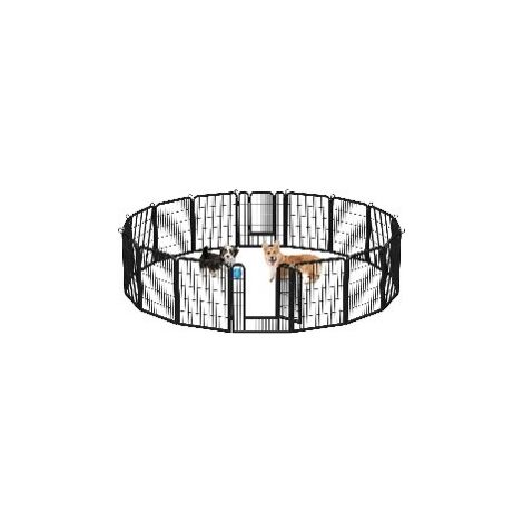 MaxxPet Recinto per cani – Recinto per cani da interno ed esterno - Parco per cuccioli, conigli e altri animali domestici - Area giochi pieghevole - Gabbia con 12 pannelli 78x60cm – Incl. ciotola (1/5)