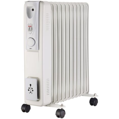 MaxxHome Radiatore ad Olio Elettrico – 11 Elementi, Meno Consumo Energetico, Protezione Contro il Surriscaldamento, Riscaldamento Elettrico con Termostato, 2500W