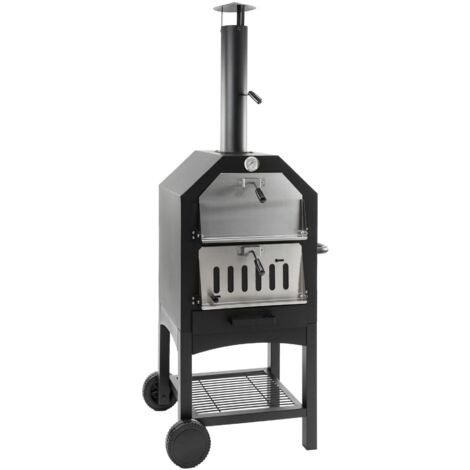 MaxxGarden - Forno per Pizza da Esterno, a Carbone, con Pala, 45 x 65 x 158 cm