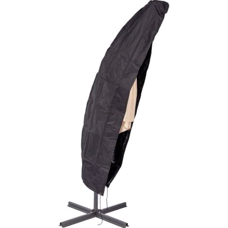 MaxxGarden - Copertura Protettiva per Ombrellone con Materiale Nano Ecologico - Resistente all'Acqua - Copertura per Stendibiancheria con Zip - 20 x 45 x 25 cm - Colore Nero (1/5)