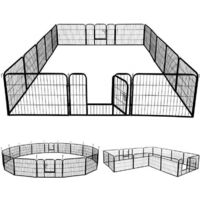 MaxxPet Recinto per Cani - Recinzione Box per Esercizi per Cani e Animali Domestici - Interno ed Esterno - Pieghevole in Metallo - 80 x 60 cm, 16 Pannelli