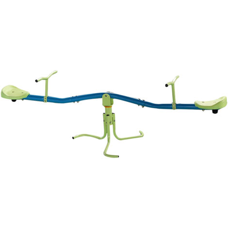 MaxxToys Balancín infantil para exteriores – Balancín para niños y jardín – 176 x 58 x 68 cm – Balancín infantil para exteriores – Aparato de juego de jardín – Carrusel – Carrusel – Azul (1/5)