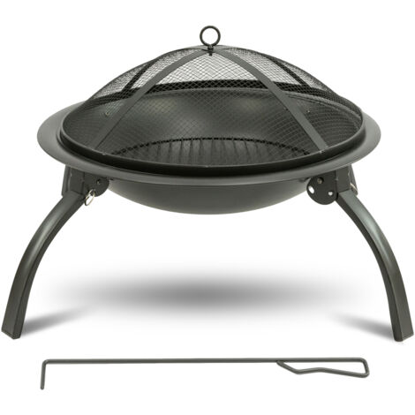 MaxxGarden - Brasero con protección contra chispas para relajarse – Brasero para barbacoa para jardín, balcón y terraza – Chimenea de jardín para relajarse con llamas crujientes