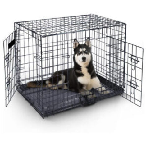 MaxxPet Caja de transporte para perros, plegable, con 2 puertas, 122 x 74 x 81 cm