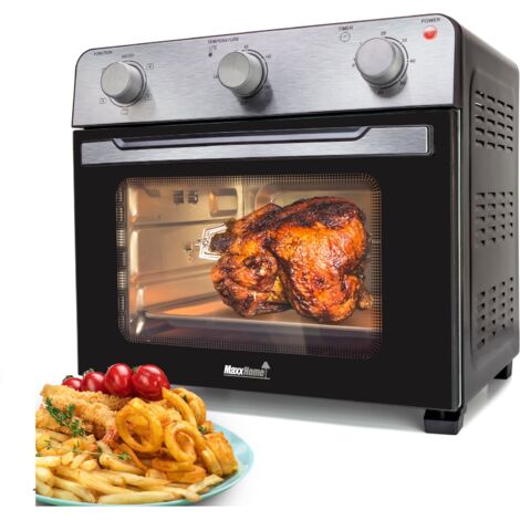 MaxxHome, Freidoras De Aire, Airfryer, Mini Horno, Horno Sobremesa de Convección, Temperatura Ajustable, Capacidad 28L, 1600W