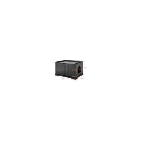 MaxxPet Cama Gato - Casa De Madera Para Gatos - Casa Gatos Exterior e Interior - Banco De Gatos - Cama Para Gatos - Gabinete Para Gatos Para Baño Para Gatos - 75x53x52 cm - Negro
