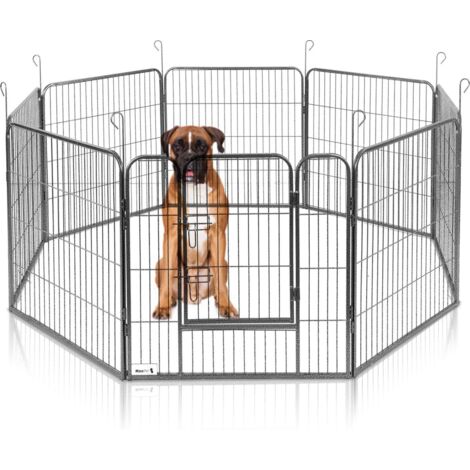 MaxxPet Parque para perros – Valla para perros interior y exterior - Parque para cachorros, conejos y otras mascotas - Zona de juegos plegable – Jaula con 8 paneles – 80x80 cm