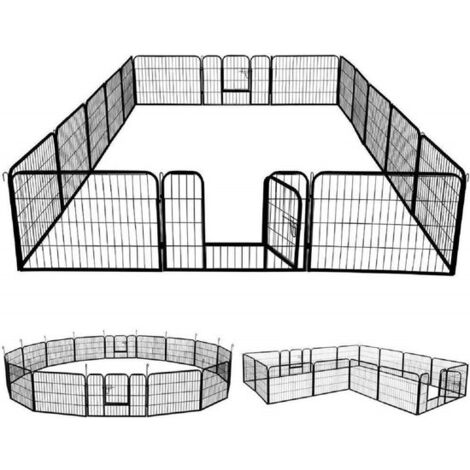 MaxxPett Valla para Perros - Parque para Perros - de Metal Plegable - para Perros, Cachorro Caño & pequeños Mascotas - 80 x 60 cm, 16 Paneles
