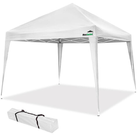 MaxxGarden Gazebo 3x3m - impermeable - Pop-up - INCL.Bolsa - Protección UV 50+ - Carpa plegable para jardín Carpa para fiestas - Blanco