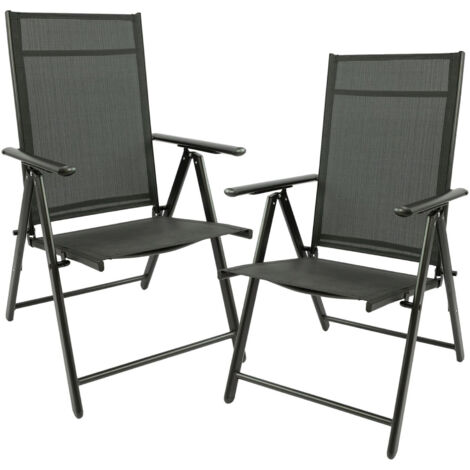 MaxxGarden Juego de 2 sillas plegables de jardín, sillas de camping plegables de aluminio y plástico,