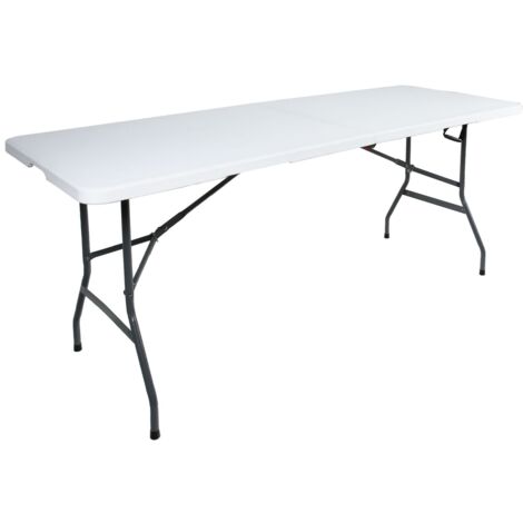 MaxxGarden Mesa de camping plegable – Mesa plegable de jardín – Mesa plegable multifuncional – Mesa plegable de jardín – 183 x 72 x 74 cm – Mesa plegable para balcón – Blanco