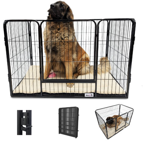 MaxxPet Jaula Plegable para Perro - de Metal - con Puerta y Bandeja Negra - Interior - 125x78x80cm