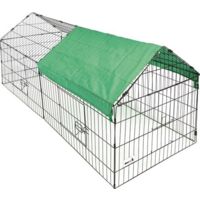 MaxxPet Enclos - Conejo de Conejo de Metal Exterior (220 x 85 cm, Incluye Funda de protección UV incluida)