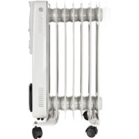 MaxxHome Radiador de aceite - Calentador eléctrico móvil - Termostato ajustable - Calefacción de aceite - Protección contra el Sobrecalentamiento - 1500W - 7 Elementos