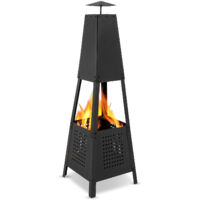 MaxxGarden Brasero Exterior Jardin - Chimenea Exterior Hera - Estufa Terraza Exterior - Pozo de Fuego - Calentador de Patio - 35x35x100 cm - Fire Pit