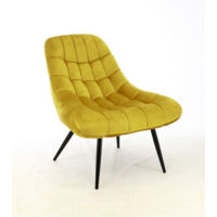 MaxxHome Sillón lounge - Sillón lounge cómodo con funda de terciopelo - Silla para descansar - Ideal para sala de estar, oficina, dormitorio - Jengibre