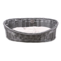 MaxxPet Cama para perros – Cesta redonda con cojín – Cesta para mascotas para perros y gatos – antracita – 54 x 40 x 17,5 cm