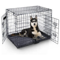 MaxxPet Caja de transporte para perros, plegable, con 2 puertas, 122 x 74 x 81 cm