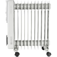 MaxxHome Radiador de aceite - Calentador eléctrico móvil - Termostato ajustable - Calefacción de aceite - Protección contra el Sobrecalentamiento - 2500W - 11 Lamas