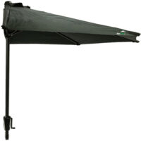 MaxxGarden Sombrilla Semicircular Ø 270 cm - Parasol para Pared de Jardín con Manivela y Mástil de Aluminio de Ø38 mm – para Terraza, Balcón – Base no incluida - Negro