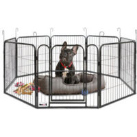 MaxxPet Parque para perros – Valla para perros interior y exterior - Parque para cachorros, conejos y mascotas - Zona de juegos plegable – Jaula con 8 paneles – 60x60 cm - Incl. mantita absorbente