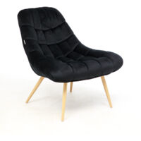 MaxxHome Lounge Chair - Comoda sedia da salotto con rivestimento in velluto - Sedia per riposare - Ideale per soggiorno, ufficio, camera da letto. Colore: Nero