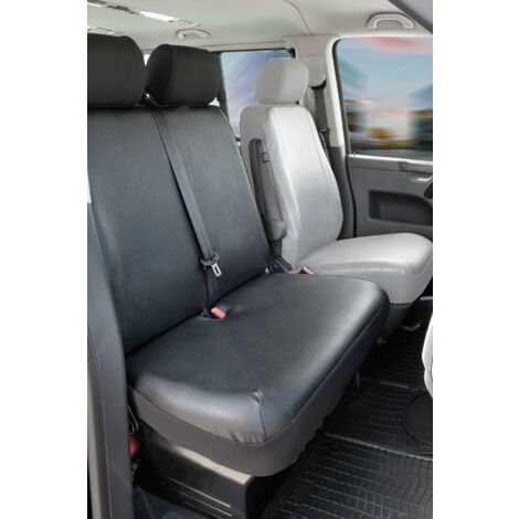 Passform Sitzbezug aus Kunstleder kompatibel mit VW T6, Doppelbank vorne (1/5)