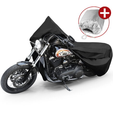 Motorrad Abdeckplane L, Motorrad Abdeckplane aus robustem PVC, Motorrad-Garage wasserdicht - 250x100x130 cm schwarz