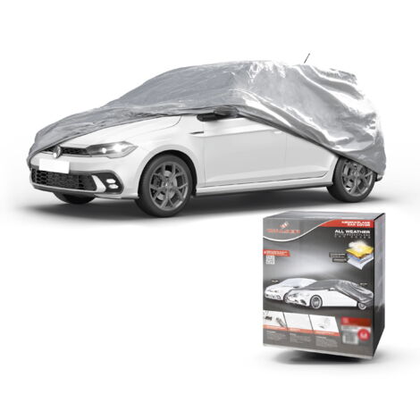 Abdeckplane Auto All Weather Basic, Autoplane Vollgarage Größe M, Autoabdeckung silber (1/5)
