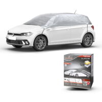 Abdeckplane Auto All Weather Basic, Autoplane Halbgarage Größe M, Autoabdeckung silber