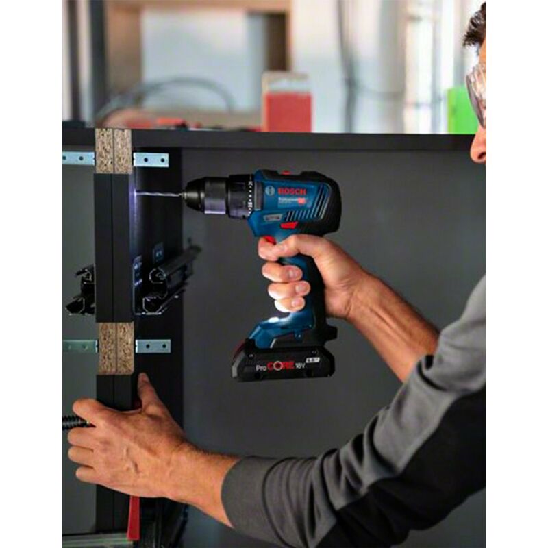 Bosch Professional 18V System GSB 18V-55 - Taladro percutor a batería  (Brushless, 55 Nm, 2 baterías x 2.0 Ah, set 35 acc. impacto, en maletín) 