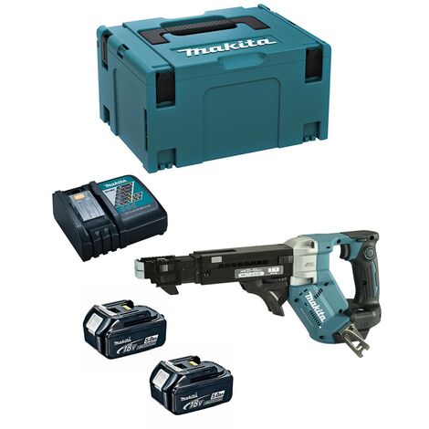 Atornillador Autoalimentado MAKITA DFR551RTJ (2 x 5,0 Ah + DC18RC + MAKPAC 3)
