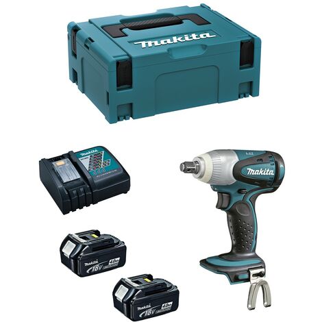 MAKITA atornillador de impacto 18 V Li-Ion 4 Ah 230 Nm - 2 baterías, cargador, maletín - DTW251RMJ