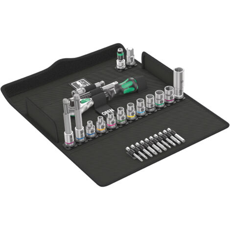 Set de llaves de vaso y puntas para atornillar 3/8" WERA Bicycle Set 7 (27 piezas)