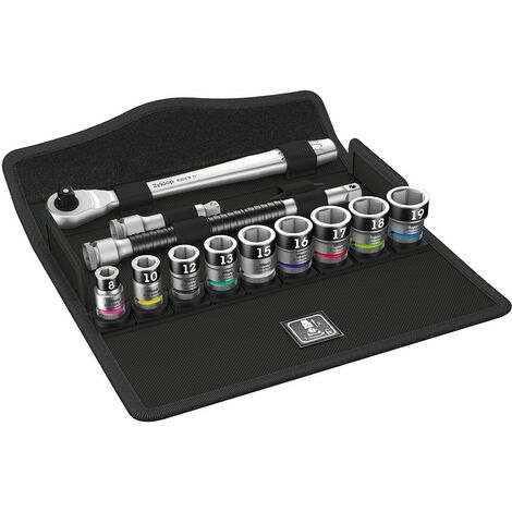 Set de llaves de vaso con función de retención Zyklop 3/8" WERA 8100 SB HF 1 (13 piezas)