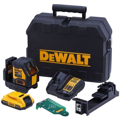 DEWALT DCLE34021D1-QW - Nivel láser autonivelante verde en cruz con batería 18V Li-Ion 2Ah, Autonomía 16h