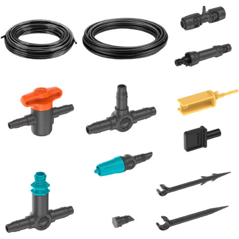 GARDENA Kit de micro riego por goteo para macetas y terrazas 30 plantas de fácil instalación (13400-20)