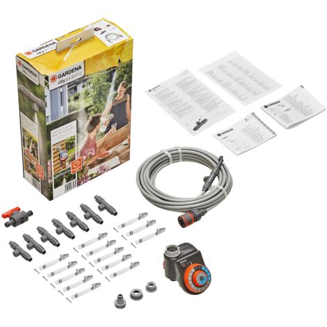 GARDENA Set brumizador nebulizador automático para jardín o terraza con programador incluido (13137-20)