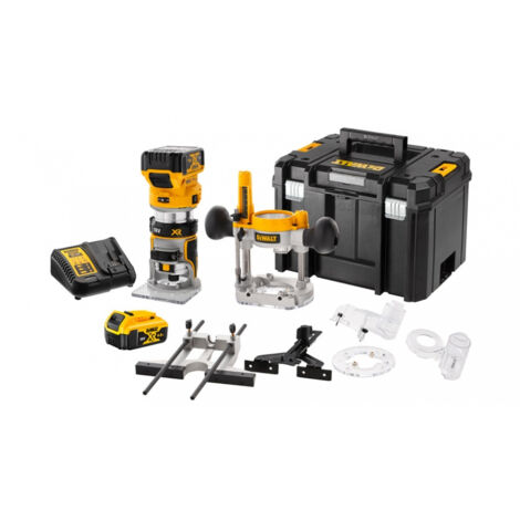 Fresadora Dewalt DCW604P2-QW sin escobillas XR 18V Li-Ion 2 x 5Ah baterías