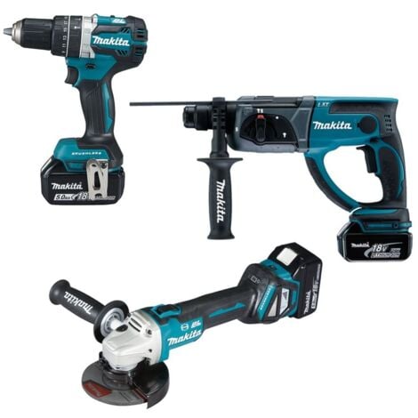 MAKITA Kit DLX3093TJ (DGA513 + DHP484 + DHR202 + 3 x 5,0 Ah + DC18RC + MAKPAC 2 + MAKPAC 3)