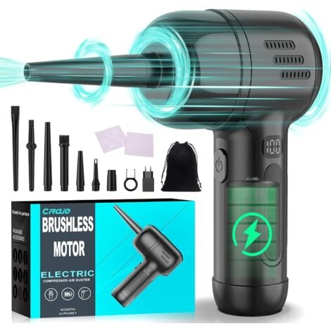 Souffleur Air Comprimé Électrique - Jusqu'à 165 000 RPM, Batterie de 10 400 mAh, ULtronics X Bombe Air Sec pour PC avec Recharge USB et Type-C, Écran LED