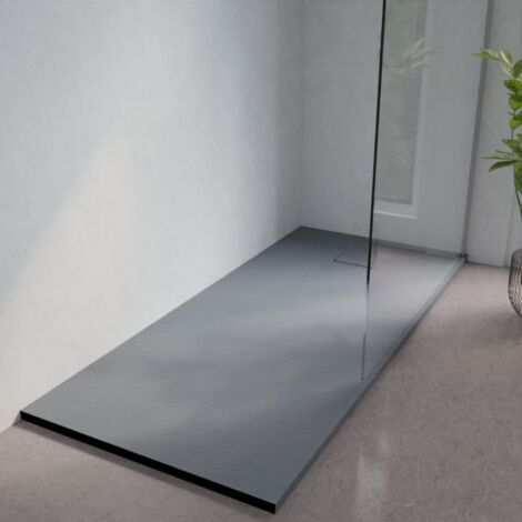 Duschwanne 180x80 cm extra flach - SAPPHIRE - Zementgrau (1/5)