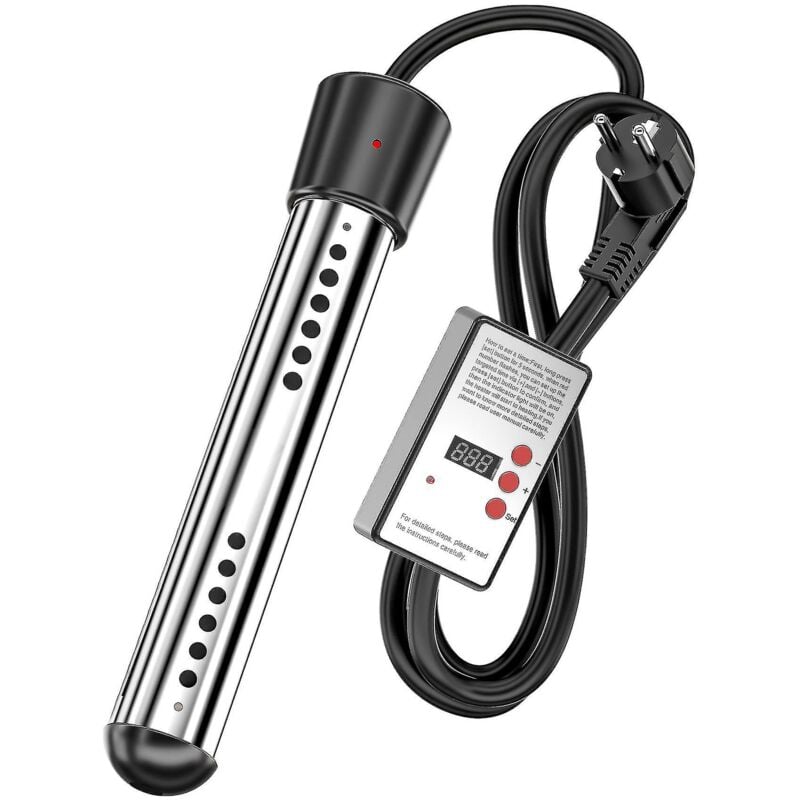 CREA Chauffe-baignoire 3000 W Thermoplongeur électrique Thermoplongeur de Voyage, Thermoplongeur en Acier Inoxydable, Chauffe-Eau électrique Natation-Couleur: Prise UE