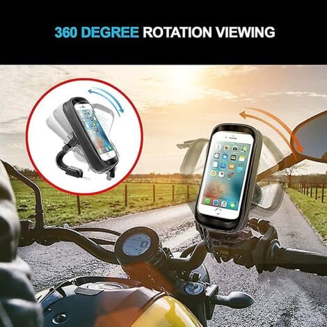CREA Support de téléphone pour moto étanche Rotation 360 Moto Scooter Smartphone